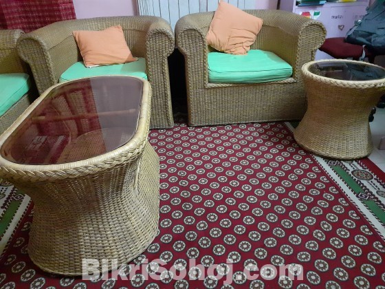 Canes Sofa for sale 3+1+1 and 3 tea table